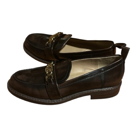 Sam Edelman Dark Brown Loafers with Gold Accent - Picture 3 of 5
